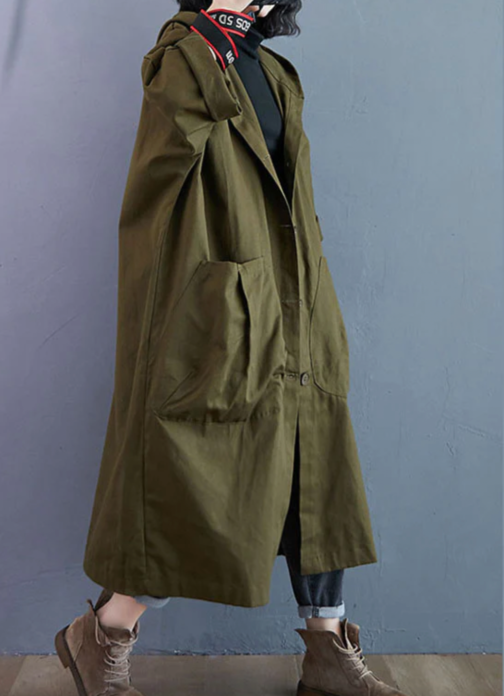 Damjacka Lång Trendig Varm Polyester för Höst och Vinter