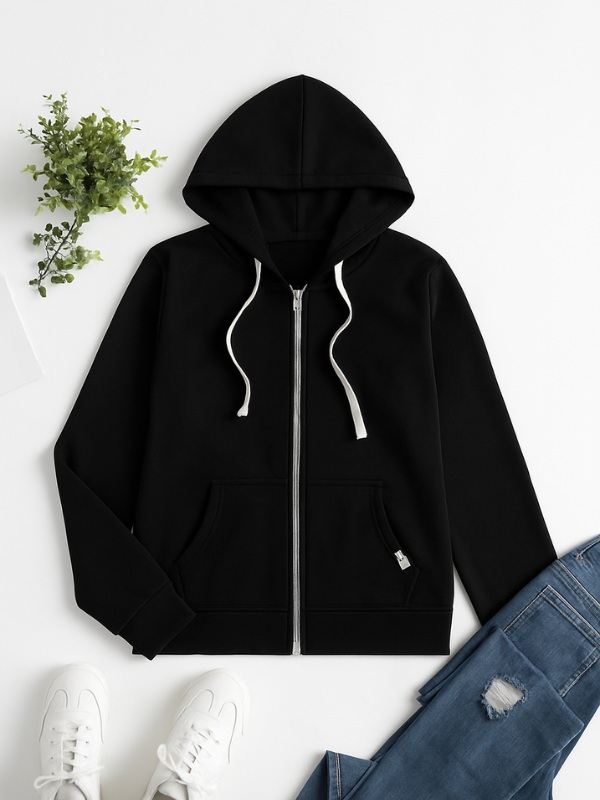 Dam Zip-Up Hoodie Avslappnad Design