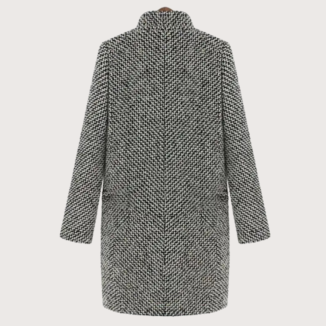 Damens Vinterkappa Houndstooth Ull