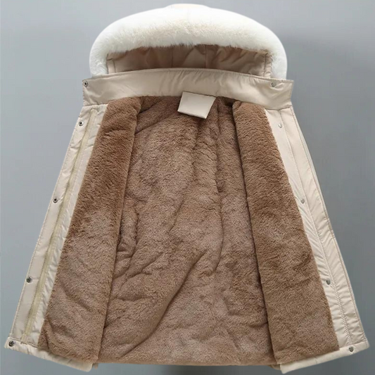 Damens Vinterkappa Med Tjock Fodring