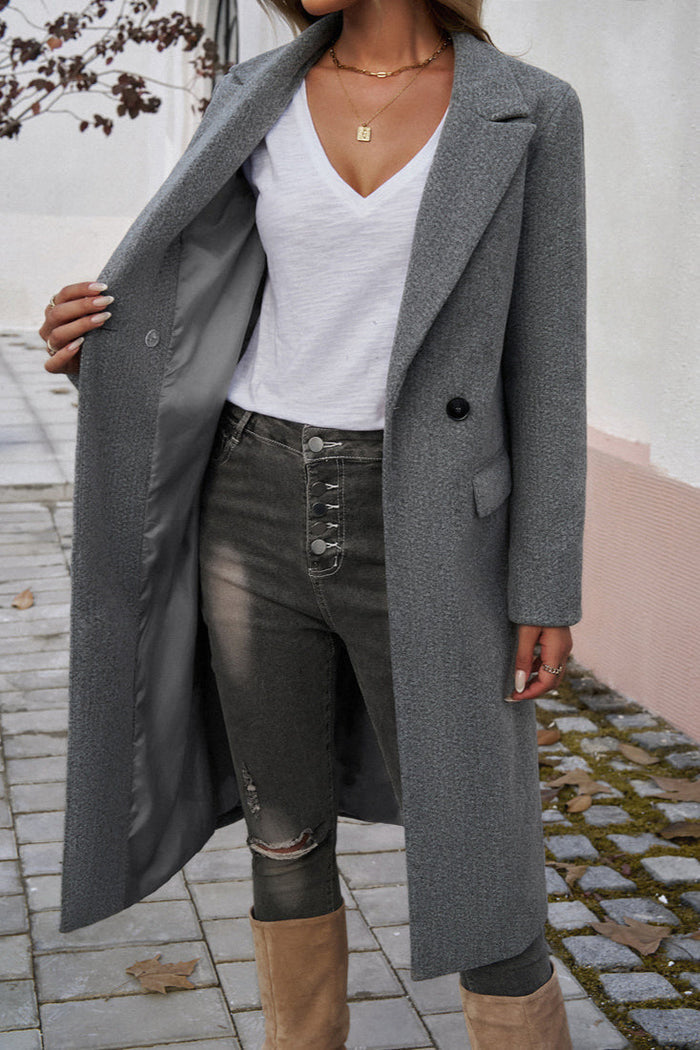 Damernas Lång Kappa Skräddarsydd Vinterstil Hållbara Tyger