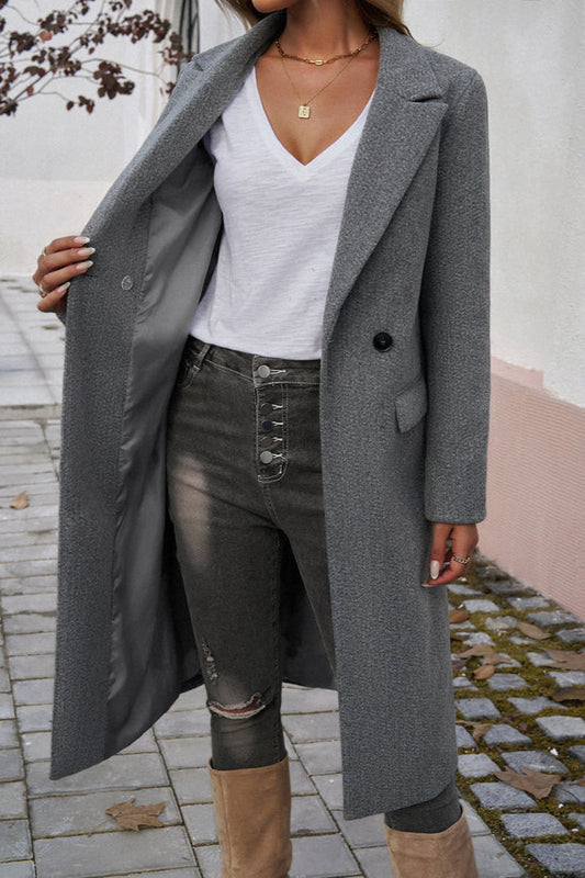 Damernas Lång Kappa Skräddarsydd Vinterstil Hållbara Tyger