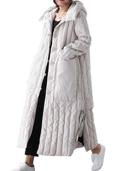 Damernas Plus Size Vinterkappa med Huva och Stora Fickor
