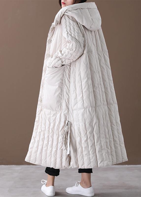 Damernas Plus Size Vinterkappa med Huva och Stora Fickor