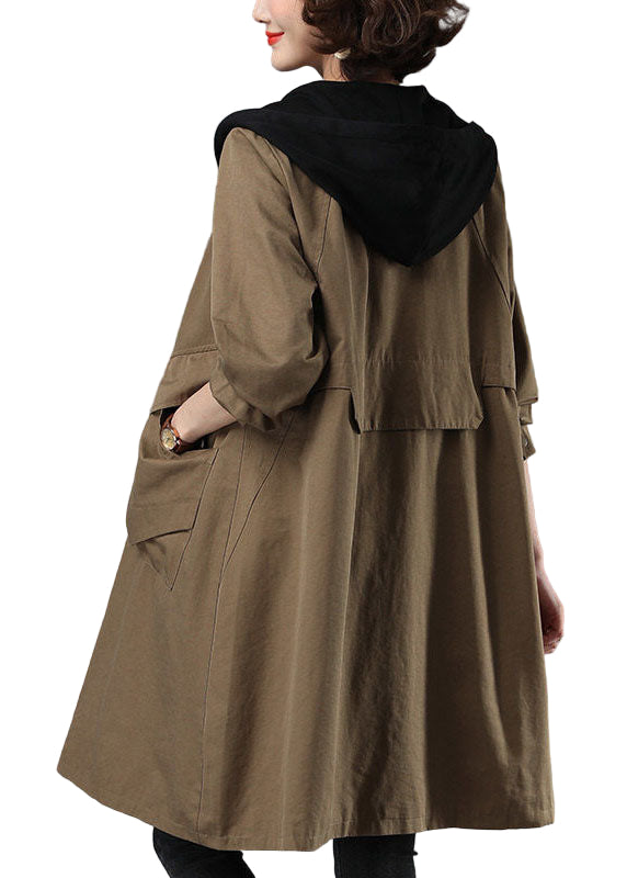 Patchwork Höstjacka med Huva – Stilren & Bekväm Bomullsjacka - Dam