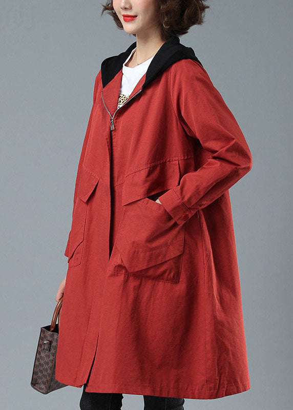 Patchwork Höstjacka med Huva – Stilren & Bekväm Bomullsjacka - Dam