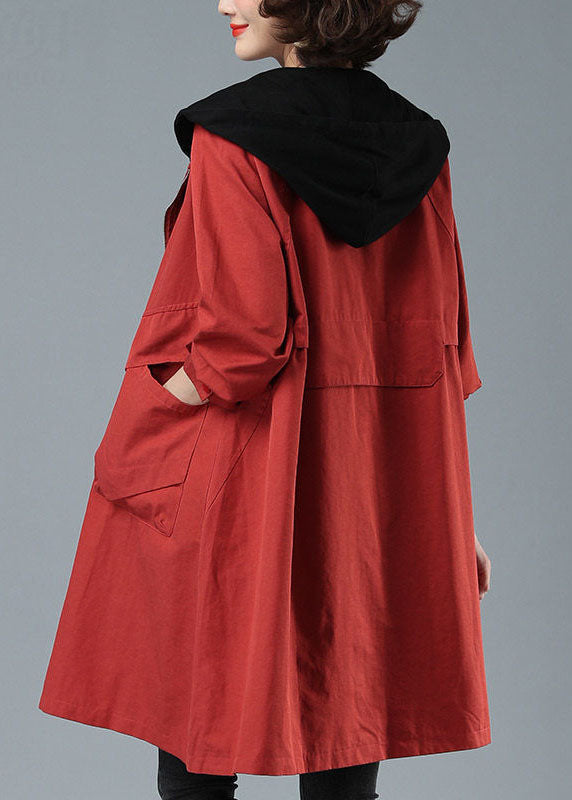 Patchwork Höstjacka med Huva – Stilren & Bekväm Bomullsjacka - Dam