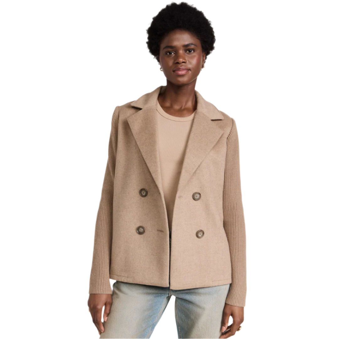 Kvinnors Blazer Kappa Stickad Materialblandning