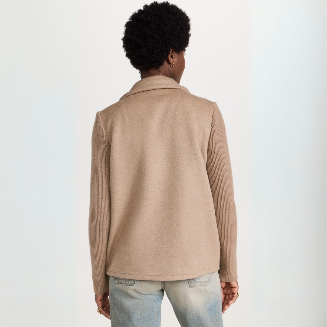 Kvinnors Blazer Kappa Stickad Materialblandning