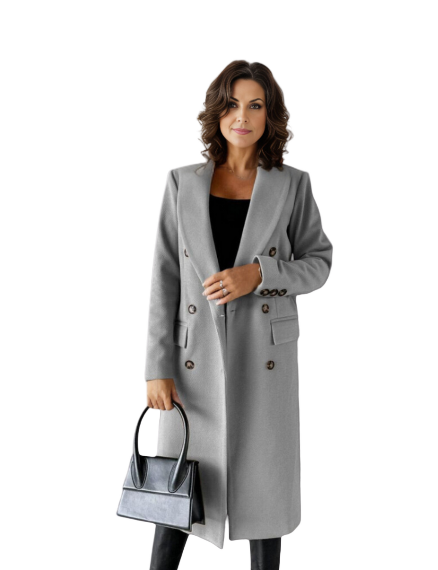 Lång Kappa – Dubbelknäppt, Sofistikerad & Stilren