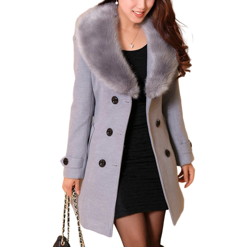 Kvinnors Pelzmantel Lyxig Design Värmande Stil