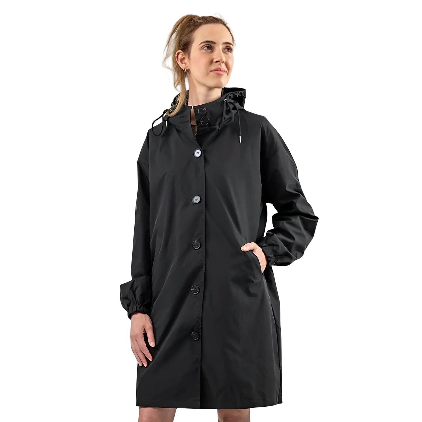 Vattentät Regnjacka med Huva – Klassisk & Funktionell för Kvinnor