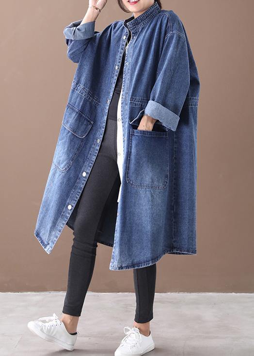 Plus Size Box Coat med Ståkrage och Dragsko