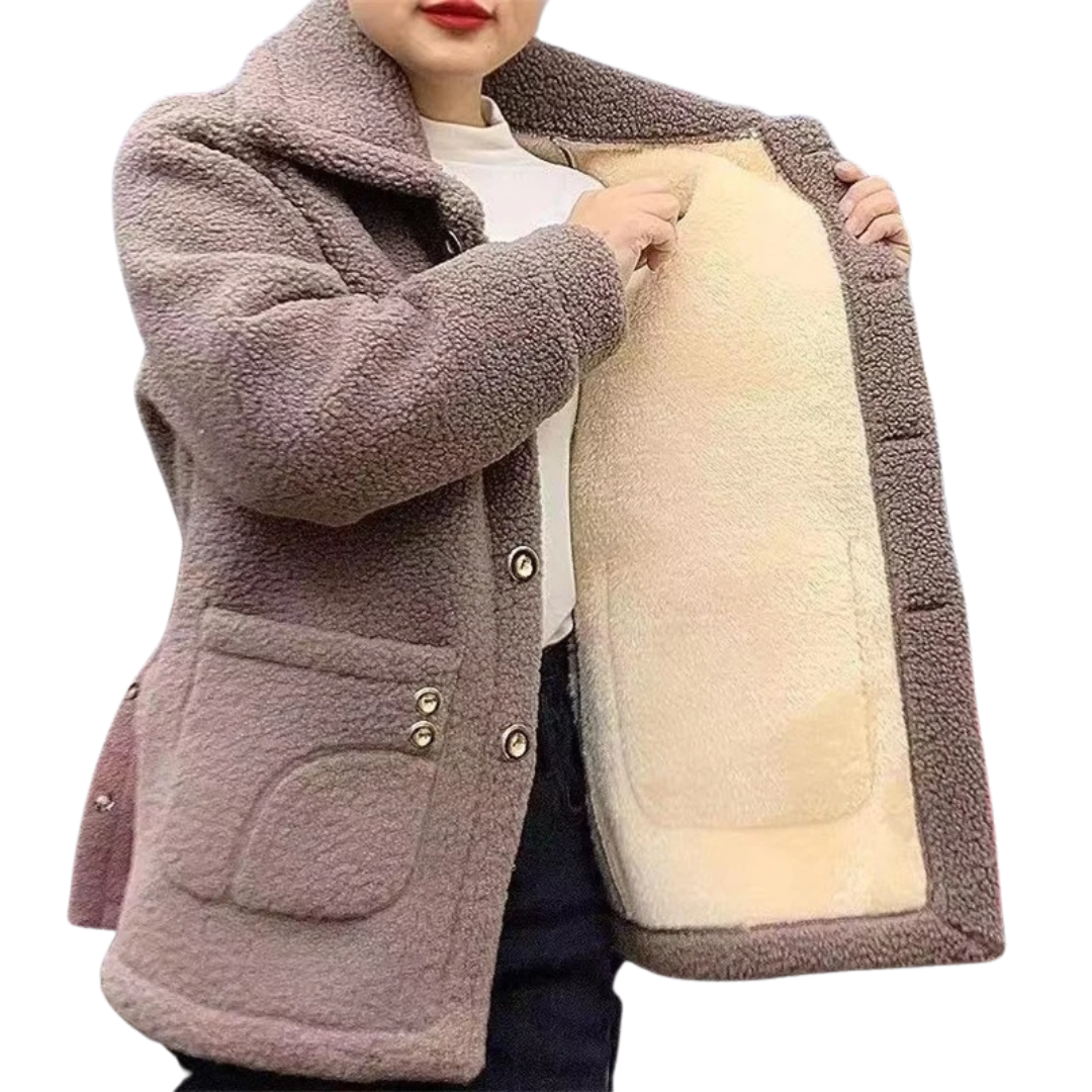 Vinterjacka i tjock fleece för kvinnor